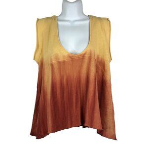 Free People We The Free Paradise Tee Tank Top Sundown Combo Yellow Orange Ombre